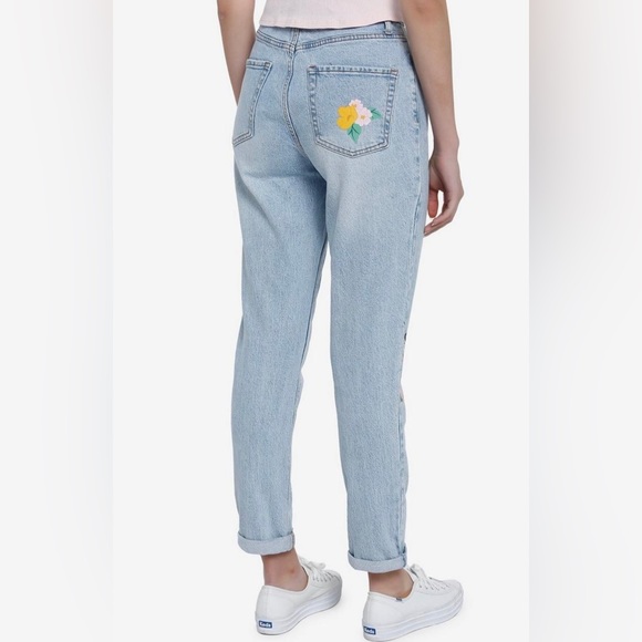 Disney Mickey Minnie Mouse flower mom jeans nwt - Picture 4 of 6